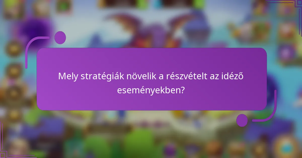 Mely stratégiák növelik a részvételt az idéző eseményekben?